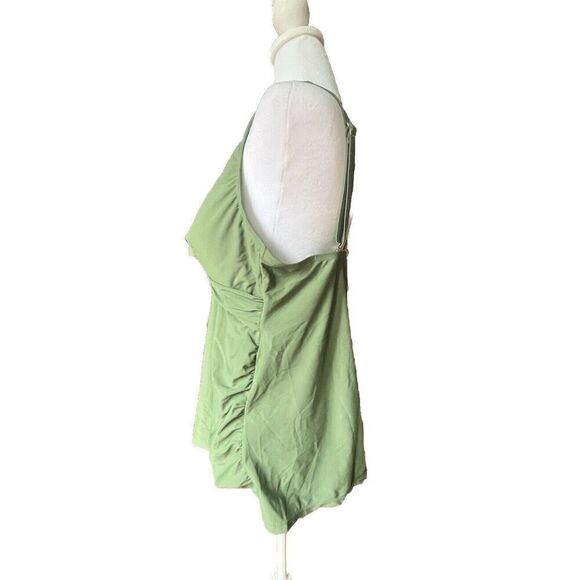 Aqua Eve Tankini Top  Women Padded Adjustable GREEN Size 18W NWT - Picture 2 of 5